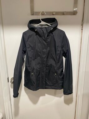 Women's Black Hooded Utility Jacket - Lightweight Weather Shell